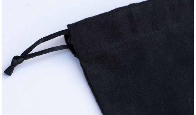 Suede custom drawstring bags