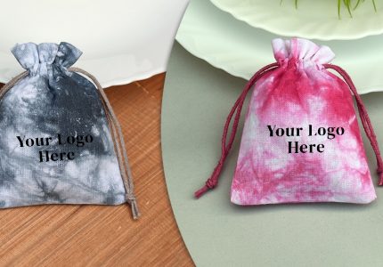 Tie-Dye Custom Cotton Drawstring Pouches