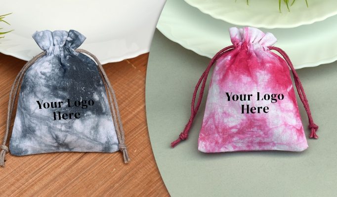 Tie-Dye Custom Cotton Drawstring Pouches